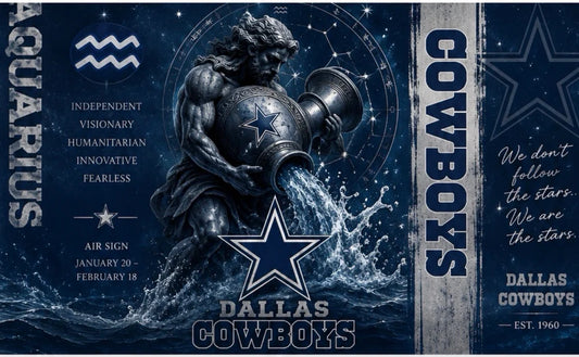 Dallas Cowboys Aquarius Tumbler – 20oz Stainless Steel Skinny Tumbler