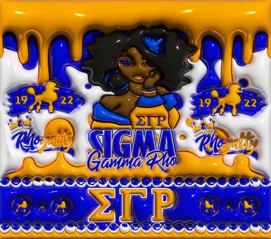 💙💛 Sigma Gamma Rho Royalty Drip Tumbler Wrap Design 💛💙